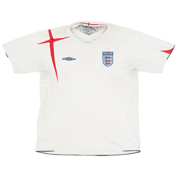 2005-07 England Home Shirt - 5/10 - (XL)