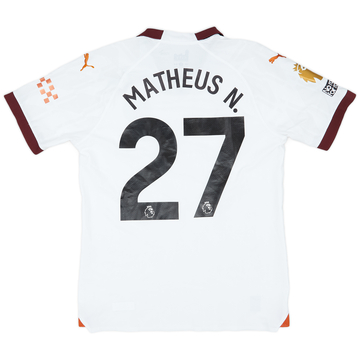 2023-24 Manchester City Match Issue Away Shirt Matheus N. #27