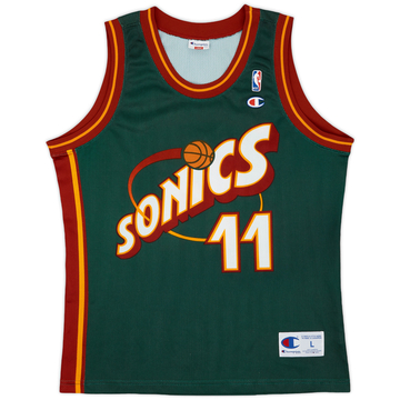 1995-99 Seattle Supersonics Schrempf #11 Champion Away Jersey - 9/10 - (L)