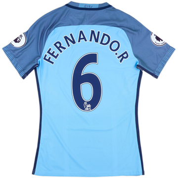 2016-17 Manchester City Match Issue Home Shirt Fernando.R #6