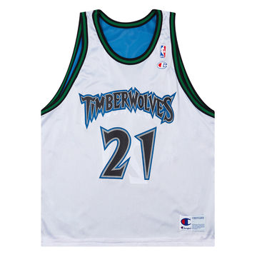 1996-02 Minnesota Timberwolves Garnett #21 Champion Home Reversible Jersey (Excellent) L
