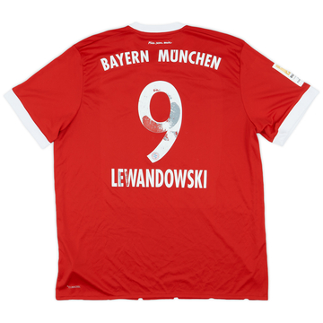 2017-18 Bayern Munich Home Shirt Lewandowski #9 - 4/10 - (XL)