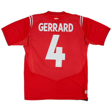 2004-06 England Away Shirt Gerrard #4 - 8/10 - (L)