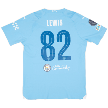 2023-24 Manchester City Match Issue Champions League Home Shirt Lewis #82