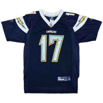 2008-11 San Diego Chargers Rivers #17 Reebok On Field Home Jersey - 5/10 - (M.Boys)