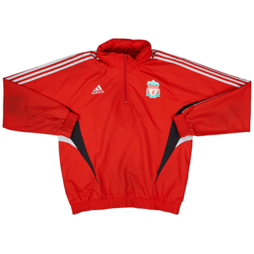 2008-09 Liverpool adidas 1/4 Zip Hooded Rain Jacket - 7/10 - (XL)