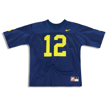 1990-93 Michigan Wolverines Powers #12 Nike Jersey (Home) L