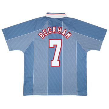 1996-97 England Away Shirt Beckham #7 - 9/10 - (XL)