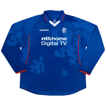2002-03 Rangers Home L/S Shirt - 9/10 - (XL)