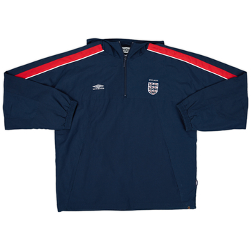 2000-02 England Umbro 1/4 Zip Hooded Drill Top - 8/10 - (M)