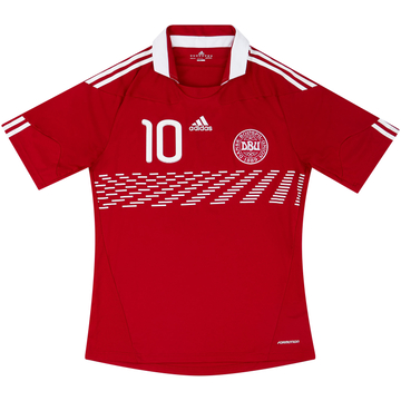 2010-11 Denmark Match Issue Home Shirt #10 (Rommedahl)