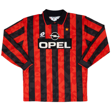 1993-94 AC Milan Player Issue Home L/S Shirt - 9/10 - (XL)