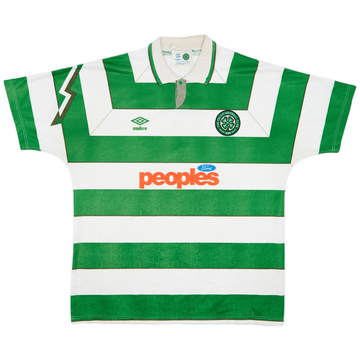 1991-92 Celtic Home Shirt - 8/10 - (XL)