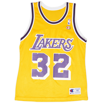 1996 LA Lakers Johnson #32 Champion Home Jersey - 8/10 - (M)