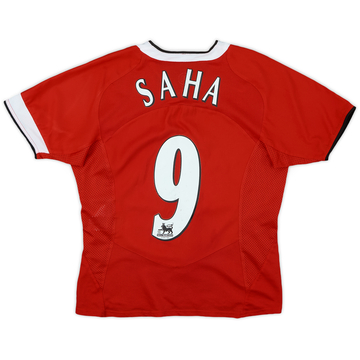 2004-06 Manchester United Home Shirt Saha #9 - 6/10 - (M.Boys)