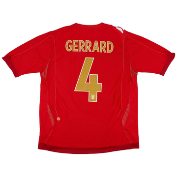 2006-08 England Away Shirt Gerrard #4 - 6/10 - (XL)
