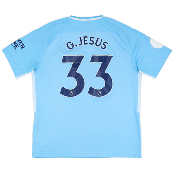 2017-18 Manchester City Home Shirt Jesus #33 - 5/10 - (XL)