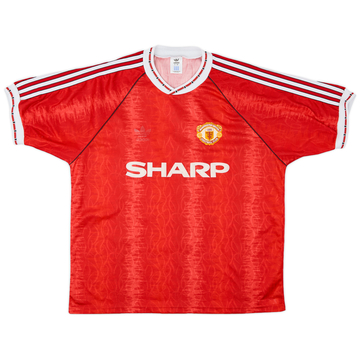 1990-92 Manchester United Home Shirt - 5/10 - (L/XL)