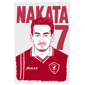 1998-99 Perugia Nakata #7 Serie A Icons A3 Poster/Print