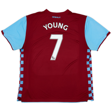2010-11 Aston Villa Home Shirt Young #7 - 8/10 - (XXL)