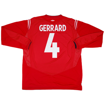 2004-06 England Away L/S Shirt Gerrard #4 - 9/10 - (XXL)