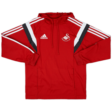 2014-15 Swansea City adidas Hooded Sweat Top - 8/10 - (S)