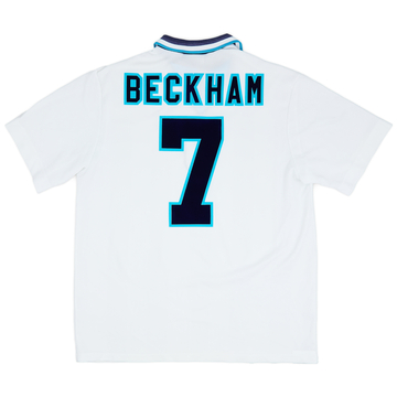 1995-97 England Home Shirt Beckham #7 - 8/10 - (XL)