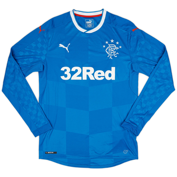 2016-18 Rangers Home L/S Shirt - 9/10 - (M)