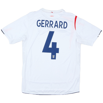 2005-07 England Home Shirt Gerrard #4 - 6/10 - (L)