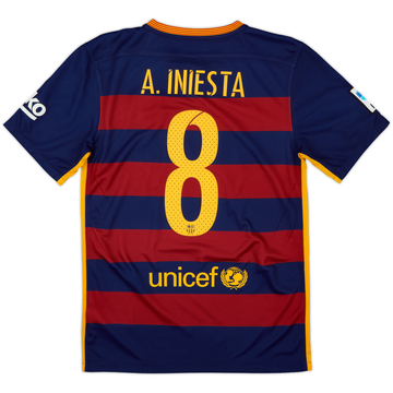 2015-16 Barcelona Home Shirt A.Iniesta #8 - 8/10 - (S)