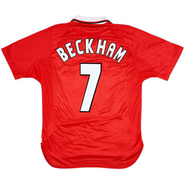 1997-00 Manchester United CL Shirt Beckham #7 - 6/10 - (M)