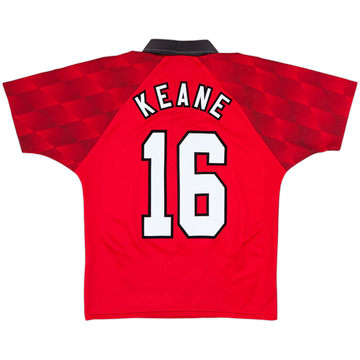 1996-98 Manchester United Home Shirt Keane #16 - 8/10 - (Y)