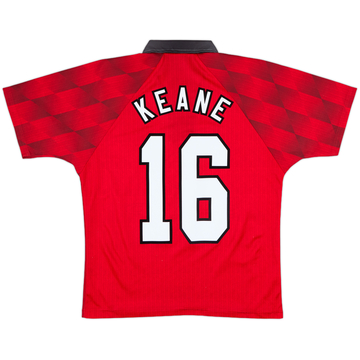 1996-98 Manchester United Home Shirt Keane #16 - 8/10 - (Y)
