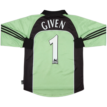 2000-01 Newcastle GK Shirt Given #1 - 8/10 - (Y)