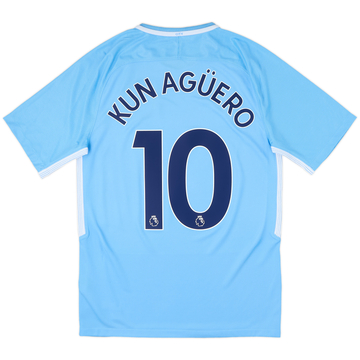 2017-18 Manchester City Home Shirt Kun Aguero #10 - 9/10 - (S)