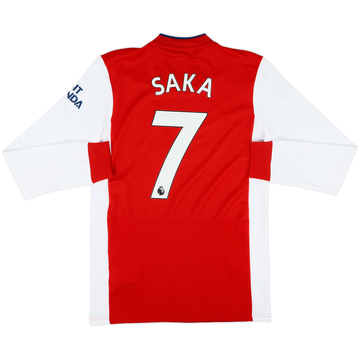 2021-22 Arsenal Home L/S Shirt Saka #7 - 8/10 - (S)