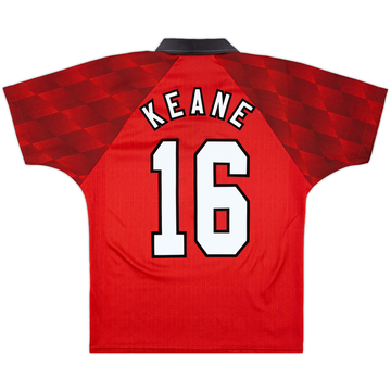 1996-98 Manchester United Home Shirt Keane #16 - 9/10 - (Y)