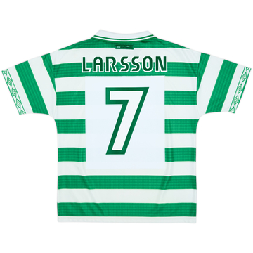 1997-99 Celtic Home Shirt Larsson #7 - 8/10 - (M)