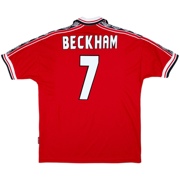 1998-00 Manchester United Home Shirt Beckham #7 - 9/10 - (XL)