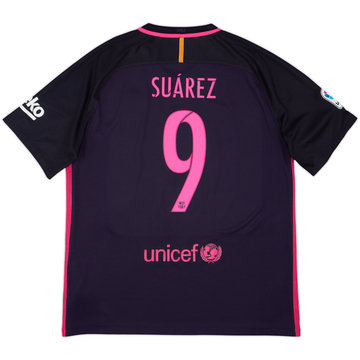 2016-17 Barcelona Away Shirt Suarez #9 - 9/10 - (XL)