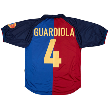 1999-00 Barcelona Centenary Home Shirt Guardiola #4 - 9/10 - (S)