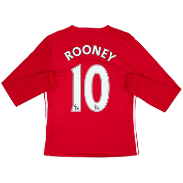 2016-17 Manchester United Home L/S Shirt Rooney #10 - 8/10 - (L.Boys)