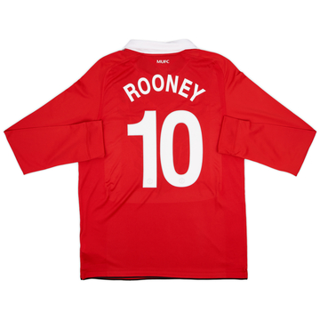 2010-11 Manchester United Home L/S Shirt Rooney #10 - 5/10 - (L)