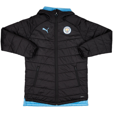 2018-19 Manchester City Puma Hooded Padded Bench Coat - 10/10 - (S)
