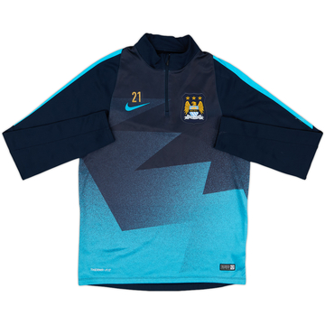 2015-16 Manchester City Nike Player Issue 1/4 Zip Drill Top #21 - 7/10 - (M)