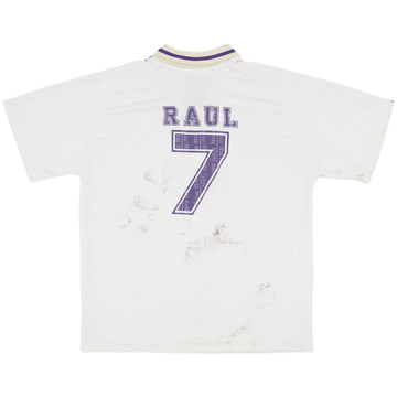 1996-97 Real Madrid Taguy Home Shirt Raul #7 - 4/10 - (XL.Boys)
