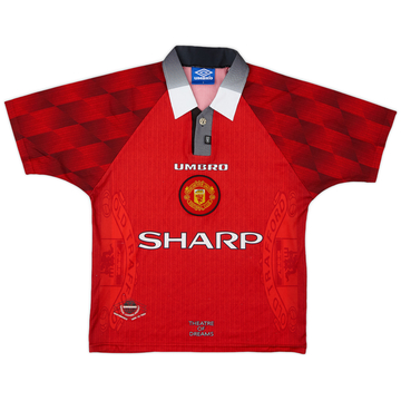 1996-98 Manchester United Home Shirt - 9/10 - (L.Boys)