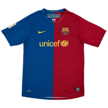 2008-09 Barcelona Home Shirt - 8/10 - (L.Boys)