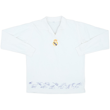 2002-03 Real Madrid 'Signed' Cotton L/S Shirt - 7/10 - (L)