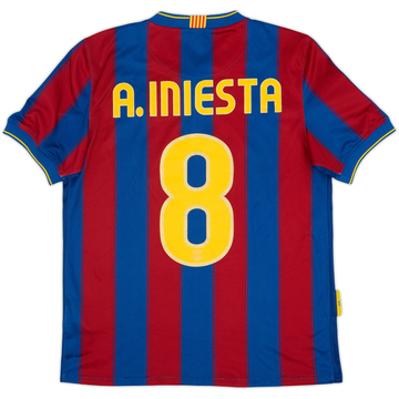 2009-10 Barcelona Home Shirt A.Iniesta #8 - 7/10 - (S)